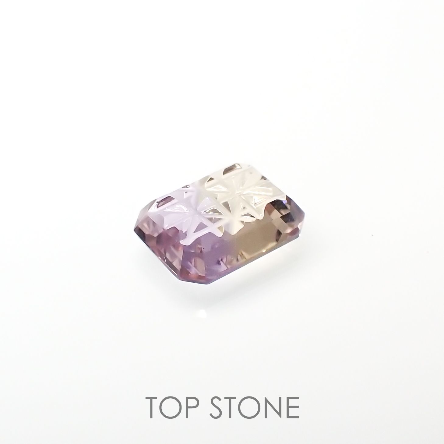 ◇甲州貴石切子Plus Three◇アメトリン カード付き ボリビア産 0.93ct[220114603]7.2x5.6mm前後