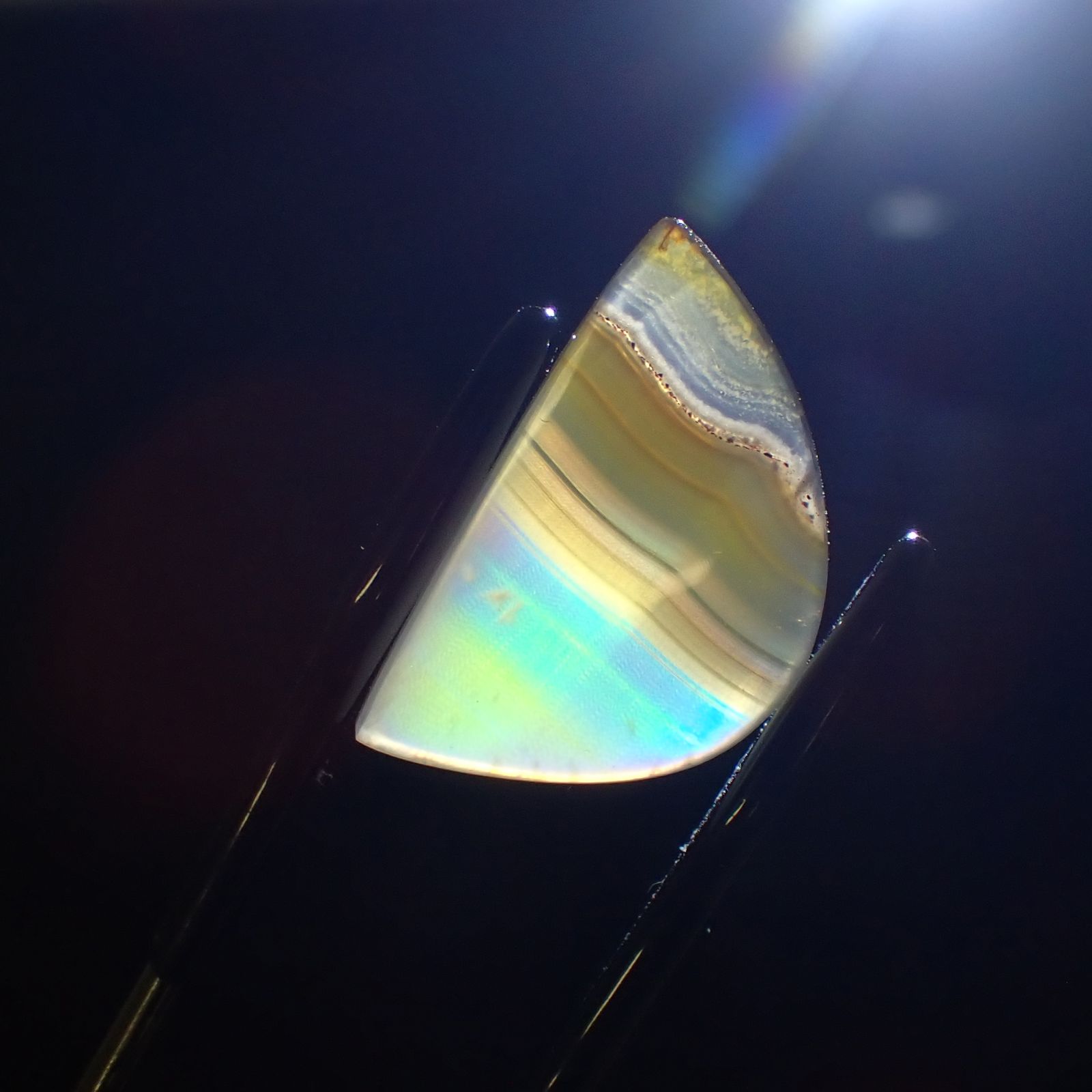 ◇フリーフォーム◇アイリスアゲート スライス インドネシア・スマトラ産 4.65ct[231023661]20x12.2mm前後