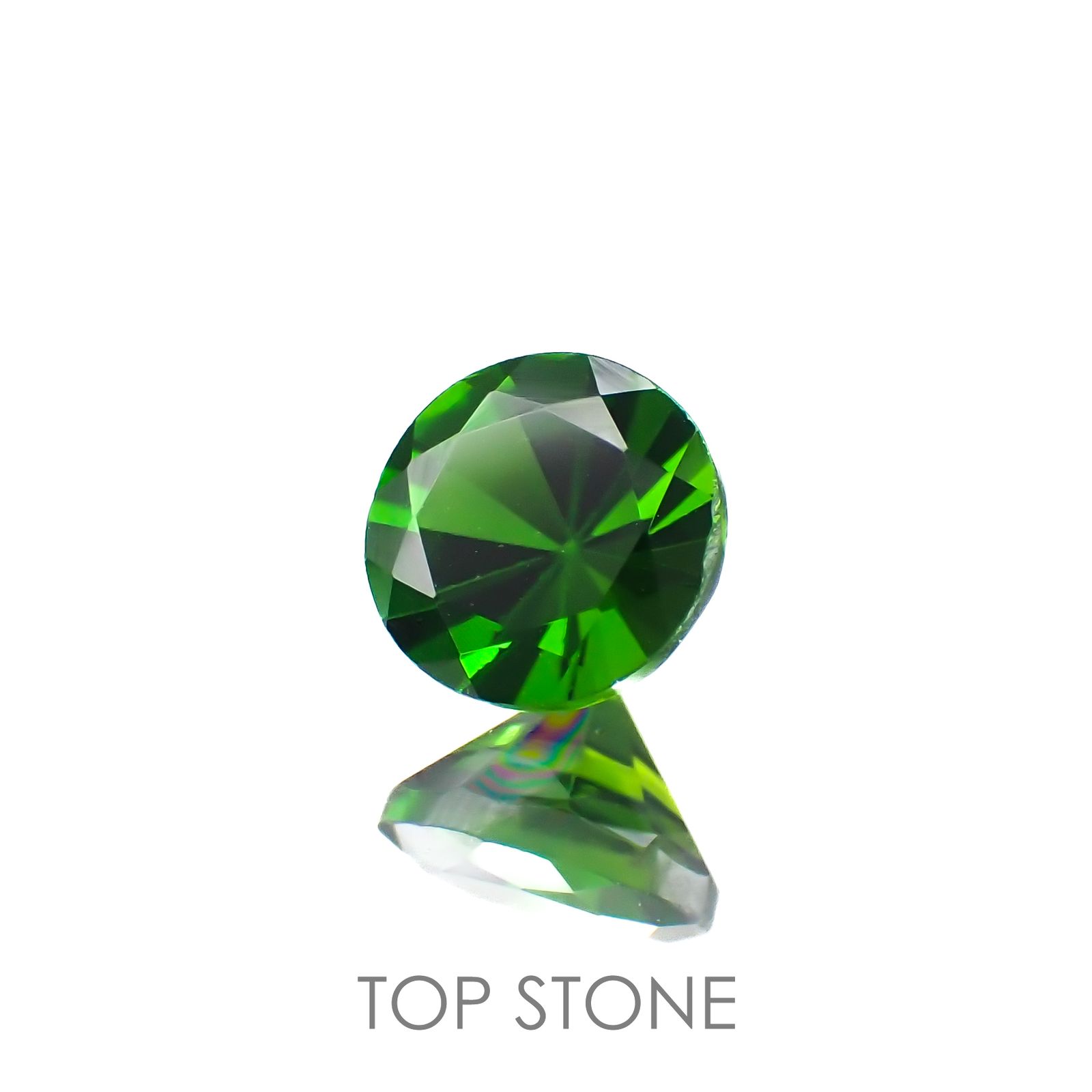 クロムダイオプサイド(宝石名クロム・ダイオプサイド)ロシア産 0.60ct 識別済[220917660]5.2x5.1mm前後