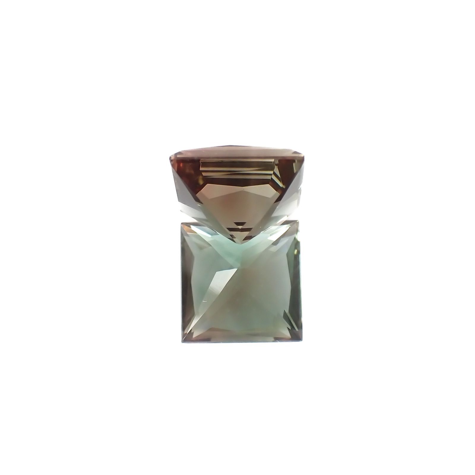 ◇プリンセスカット◇バイカラーオレゴンサンストーン アメリカ・オレゴン州産 2.76ct / 8.5x8.4mm前後 [221018706]