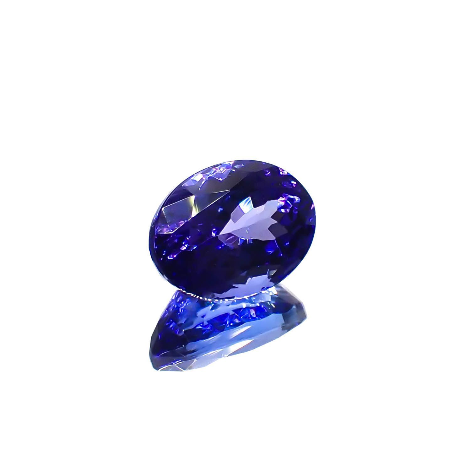 タンザナイト(宝石名タンザナイト)タンザニア産 3.252ct ソ付(彩珠)[230119730]9.9x7.4mm前後