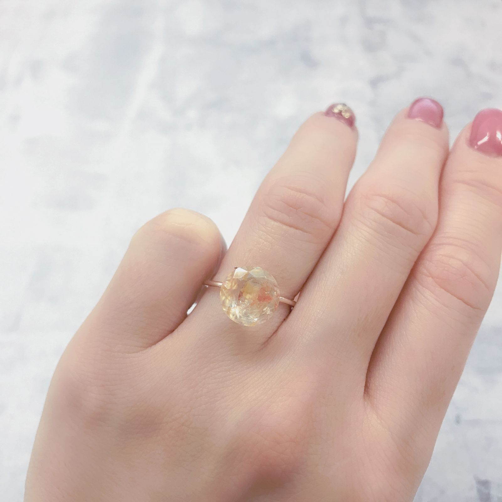 オーロラクォーツ ブラジル・ミナスジェライス産 3.64ct[220114365]10.2x10.2mm前後