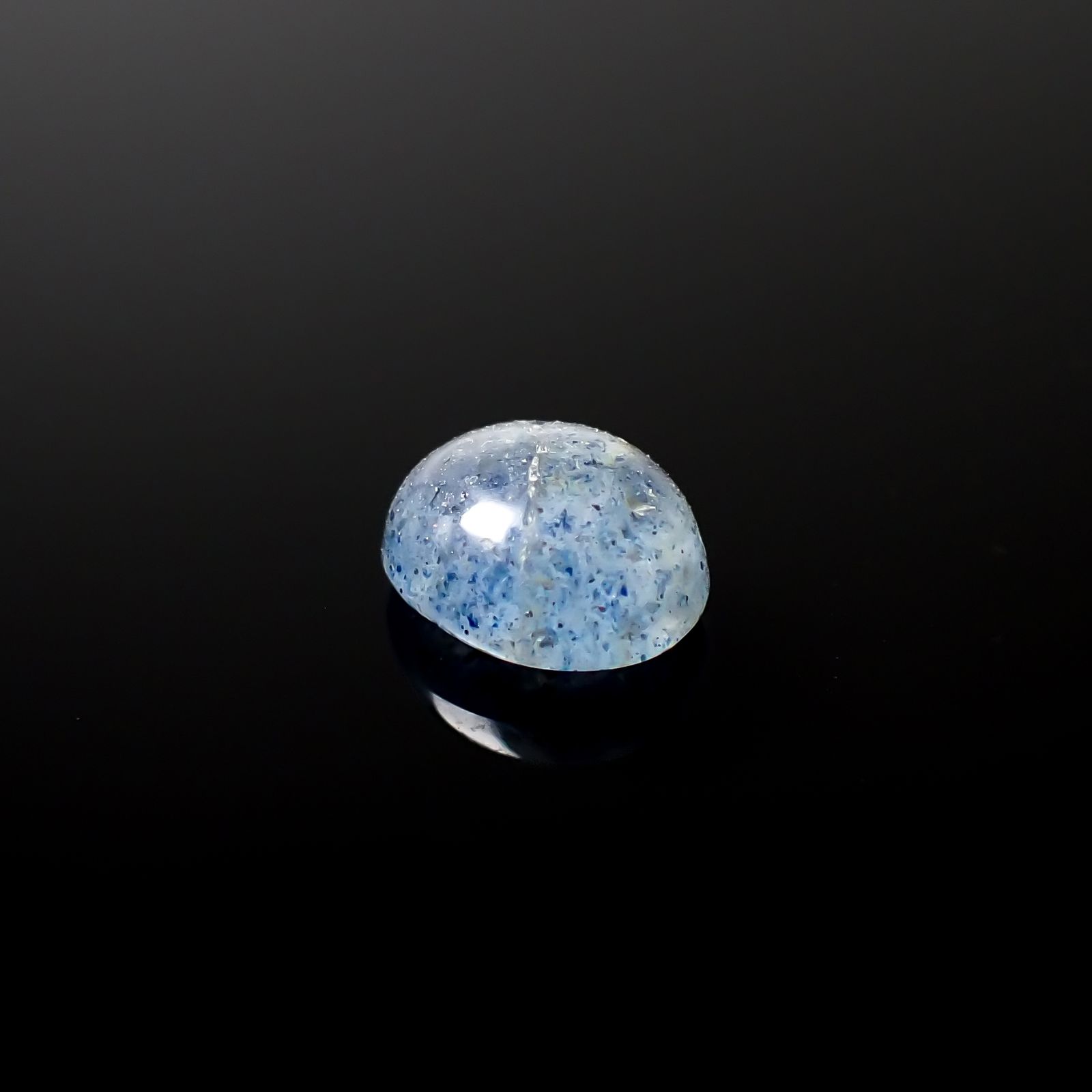 ラズライトインクォーツ(宝石名ラズライト イン クォーツ)アフガニスタン産 1.48ct 識別済[240125854]7.9x6.6mm前後