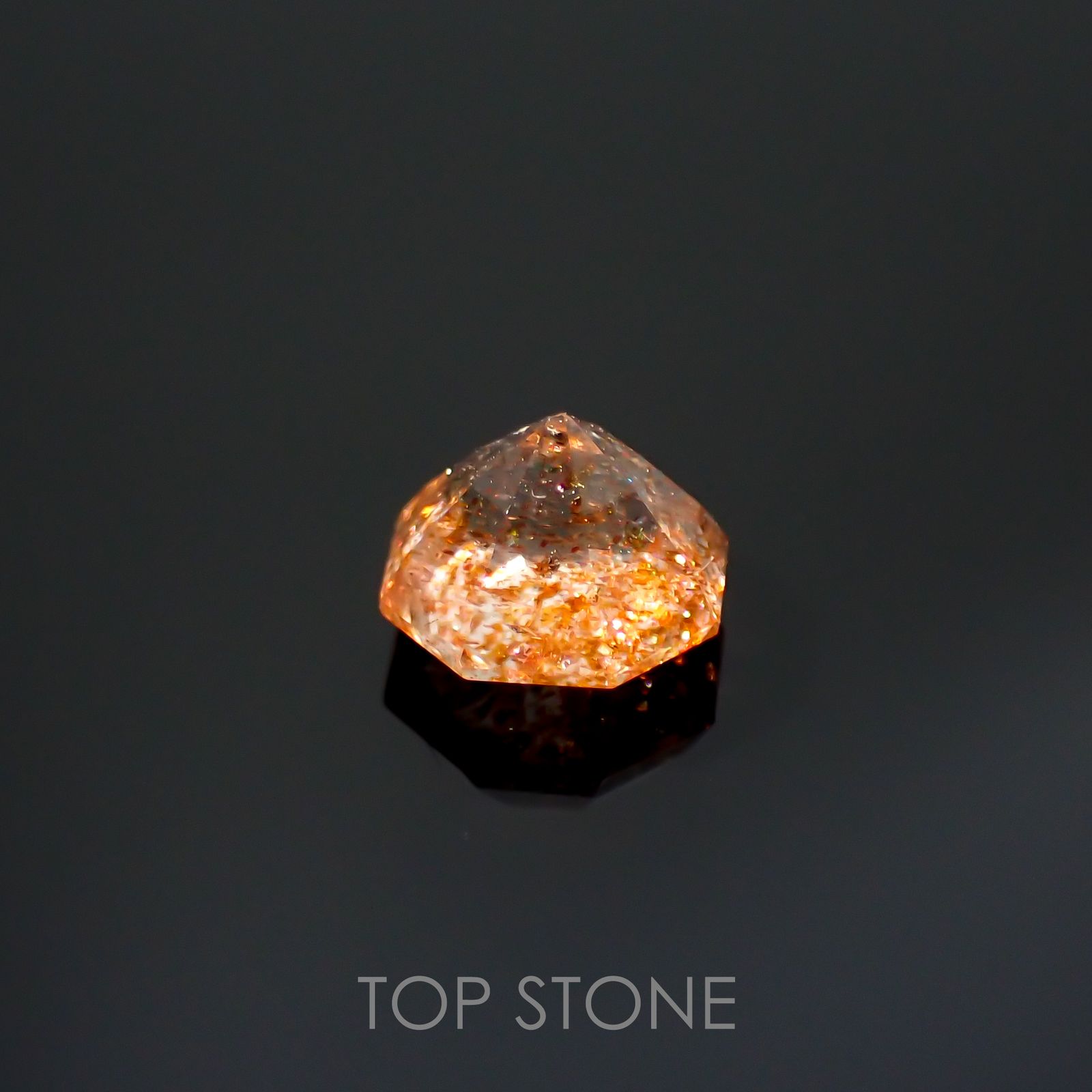 ◇オクタゴンカット◇イリュージョンサンストーン インド産 0.55ct[220115496]5.1x4.9mm前後