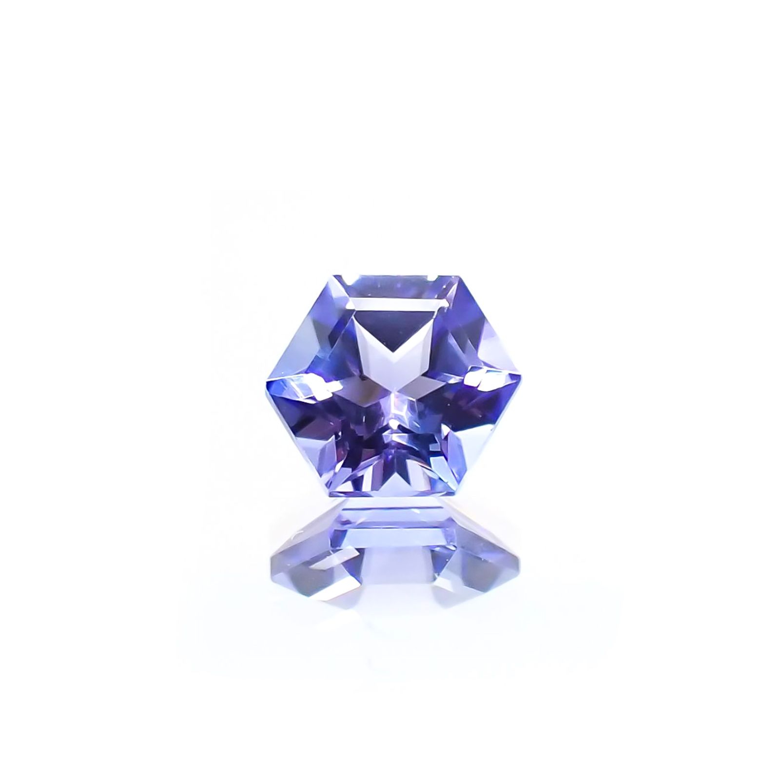 ◇ヘキサゴンカット◇タンザナイトSA(宝石名タンザナイト) タンザニア産 0.35ct 識別済[210610996]4.2×4.2mm前後