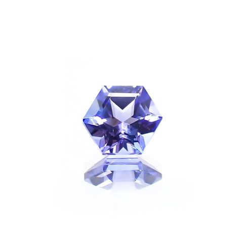 ◇ヘキサゴンカット◇タンザナイトSA(宝石名タンザナイト) タンザニア産 0.35ct 識別済[210610996]4.2×4.2mm前後