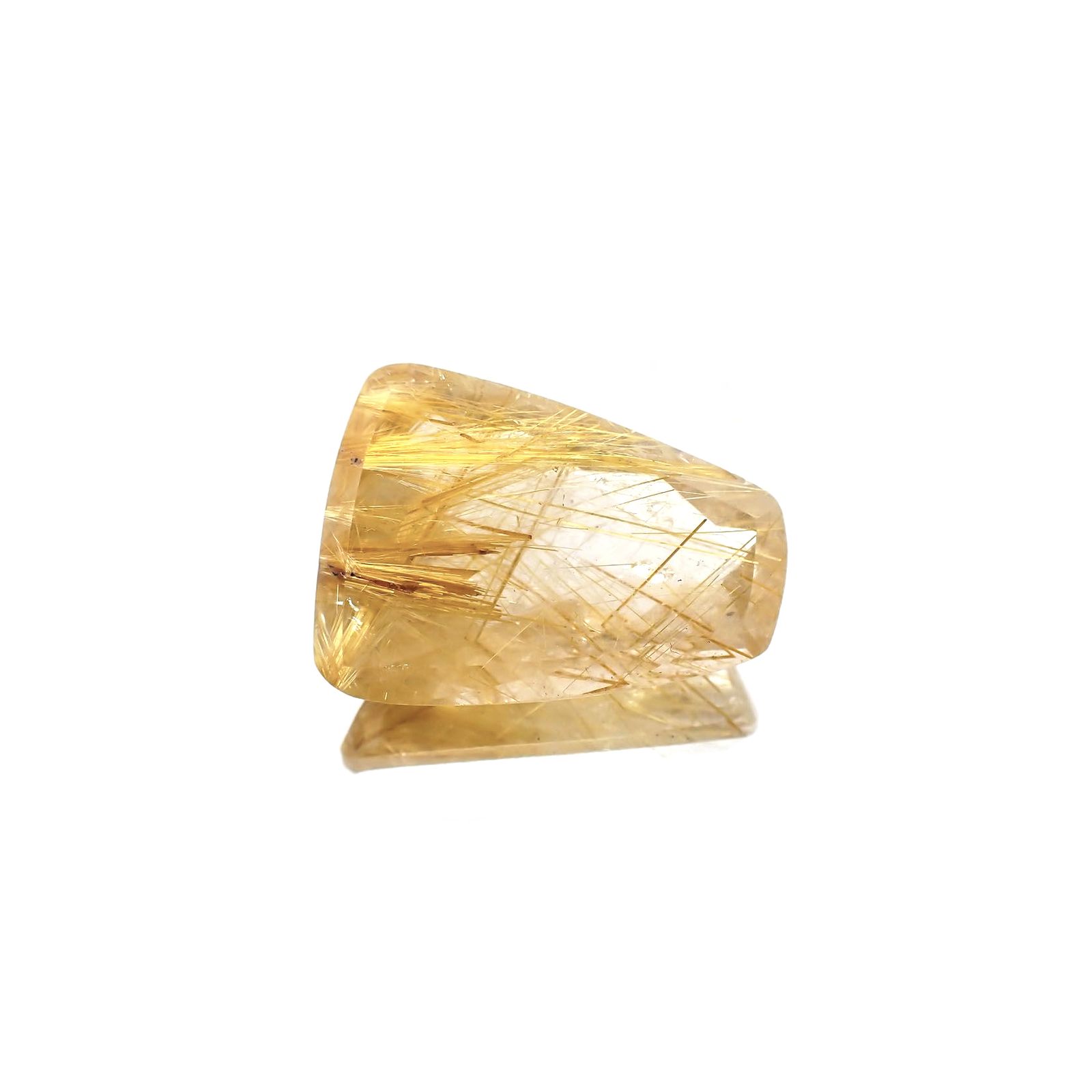 ルチルクォーツ(宝石名ルチルレイテッド・クォーツ) ブラジル産 識別済 26.88ct / 24.6×18.1mm前後 [25019133]