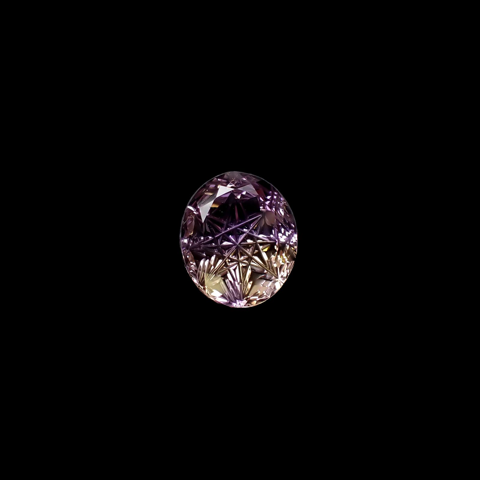 ◇甲州貴石切子Plus Three◇アメトリン カード付き ブラジル産 7.97ct[240628259]13.5x11.5mm前後