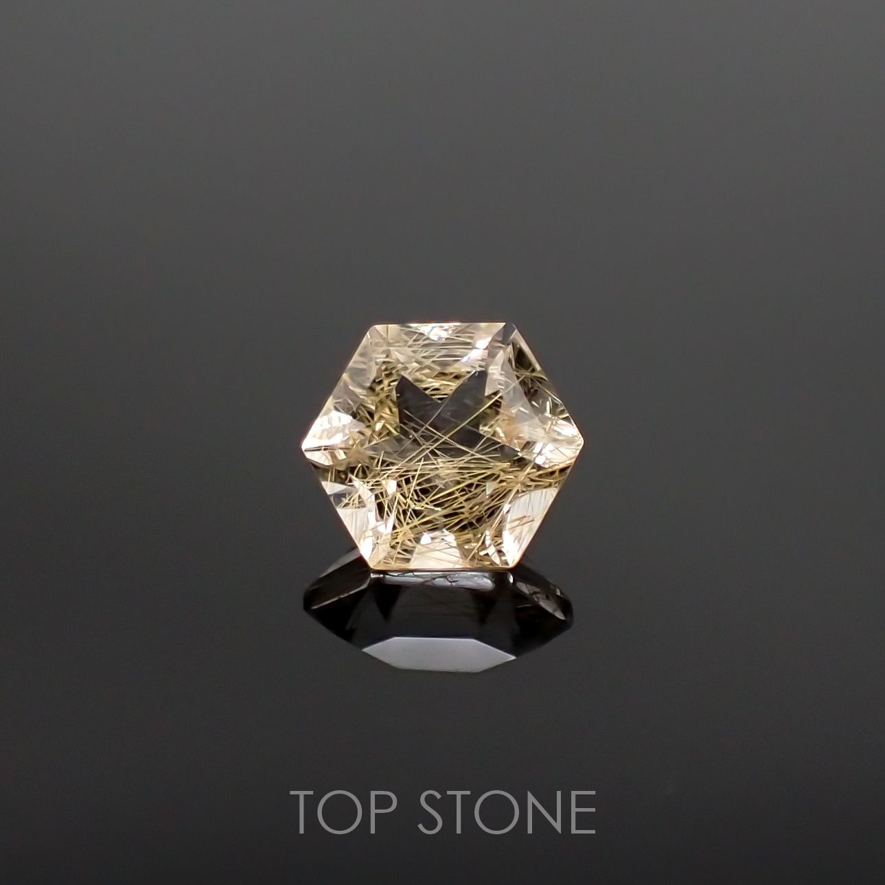 ◇ヘキサゴンカット◇ルチルクォーツSA ブラジル産 ルース 0.55ct[210611301]5.1×5.1mm前後