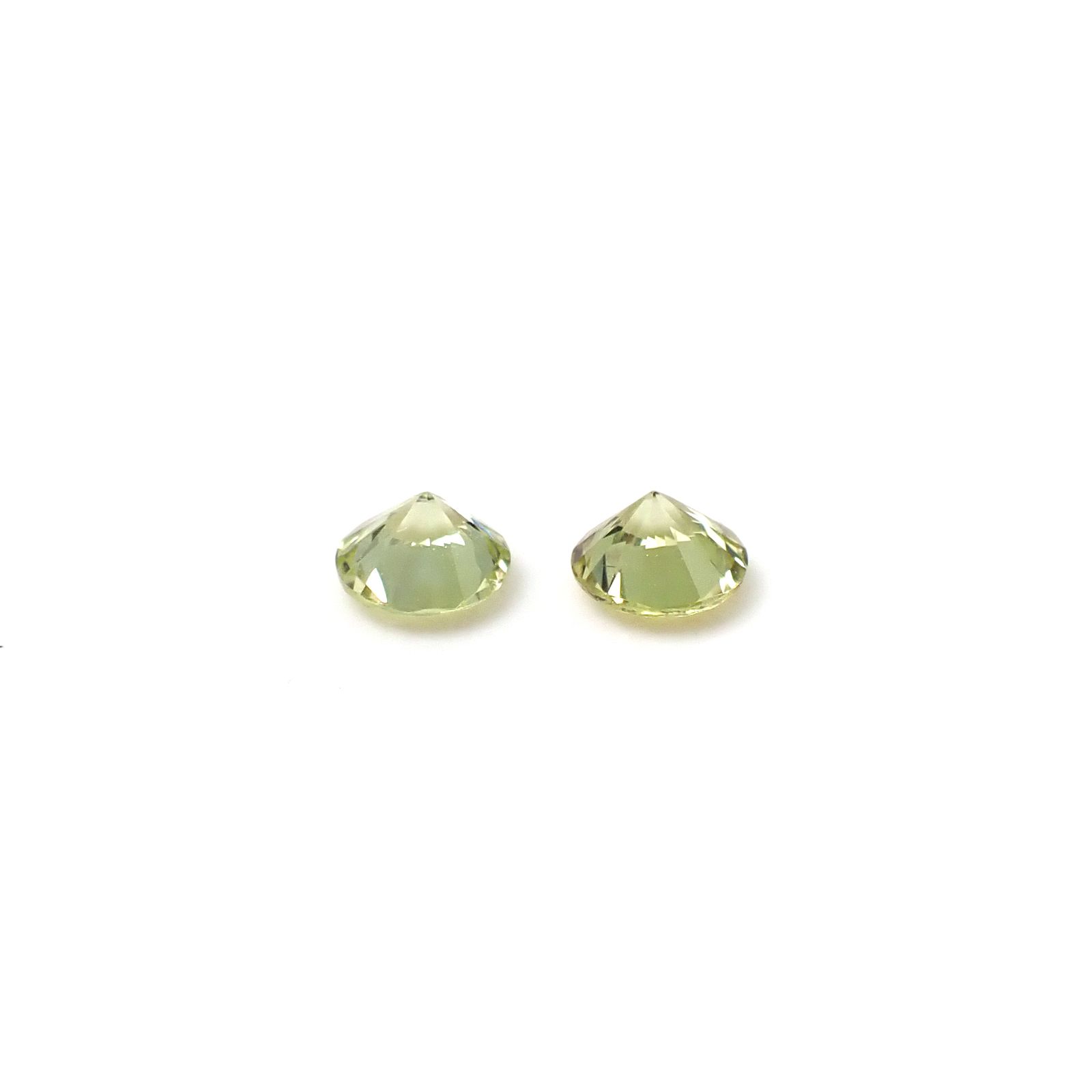 ◇ペアセット◇クリソベリル(宝石名クリソベリル)スリランカ/マダガスカル産 識別済 0.48ct(2pcs合計) / 3.8x3.8mm前後 [260131650]