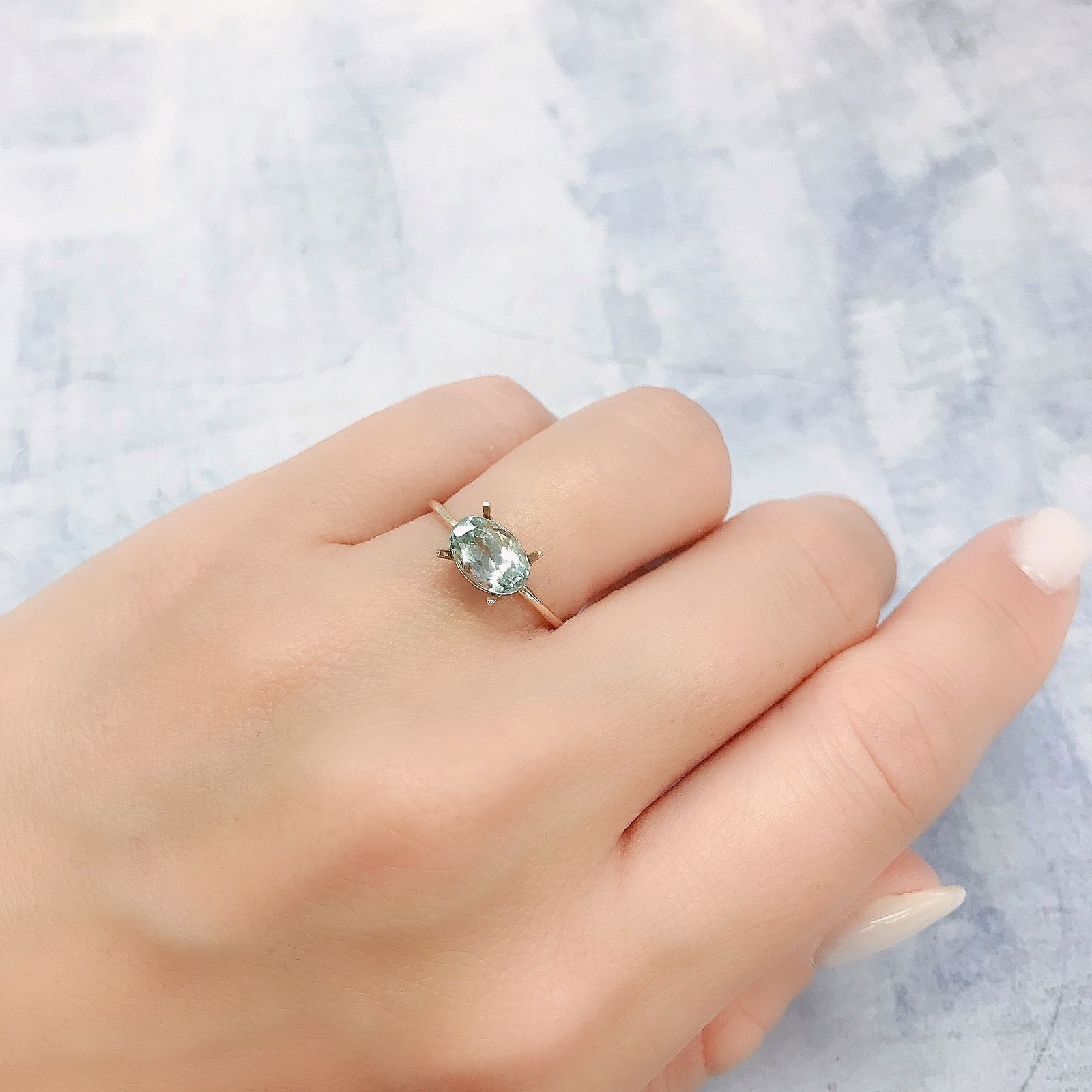 ユークレース(宝石名ユークレース)コロンビア産 1.216ct ソ付(彩珠)[220616448]7.9x5.1mm前後