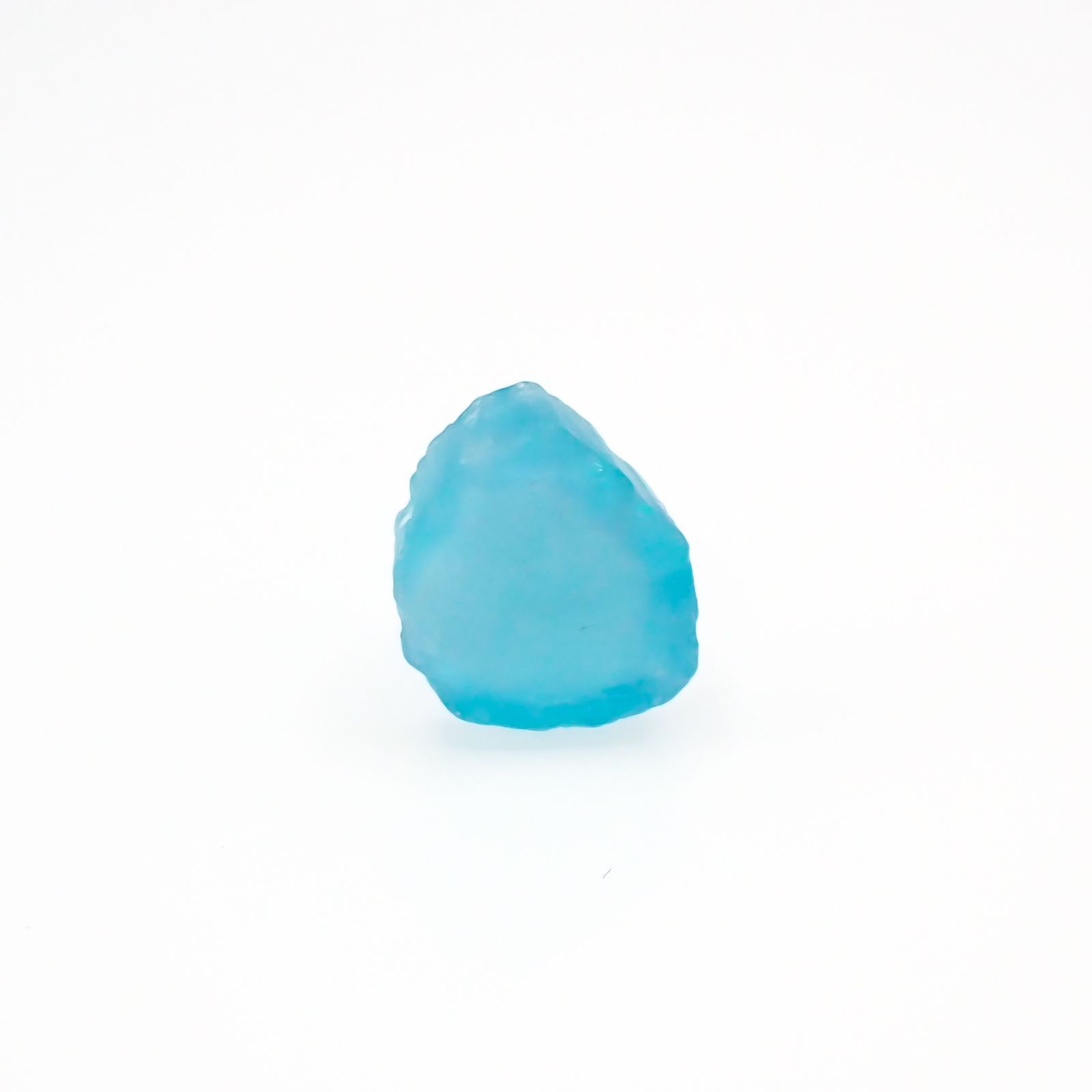 パライバトルマリン 原石スライス ブラジル・パライバ州バターリャ鉱山産 1.57ct[220616497]7.3x9.3mm前後