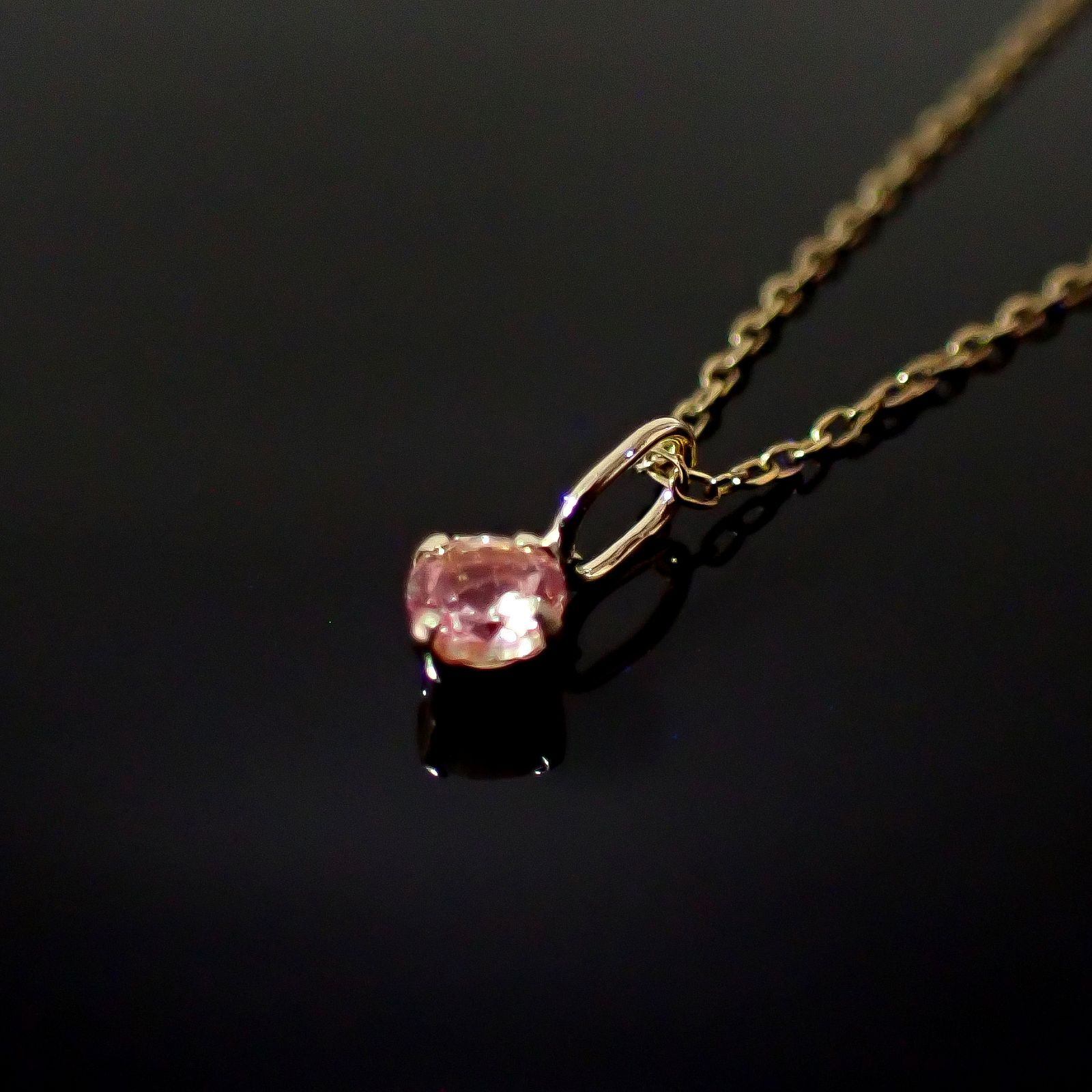 ◇K18 Petitデザイン限定品◇一粒石ジュエリー | ドラゴンガーネット 3mm [チャーム/ペンダントトップ※チェーン別売り]
