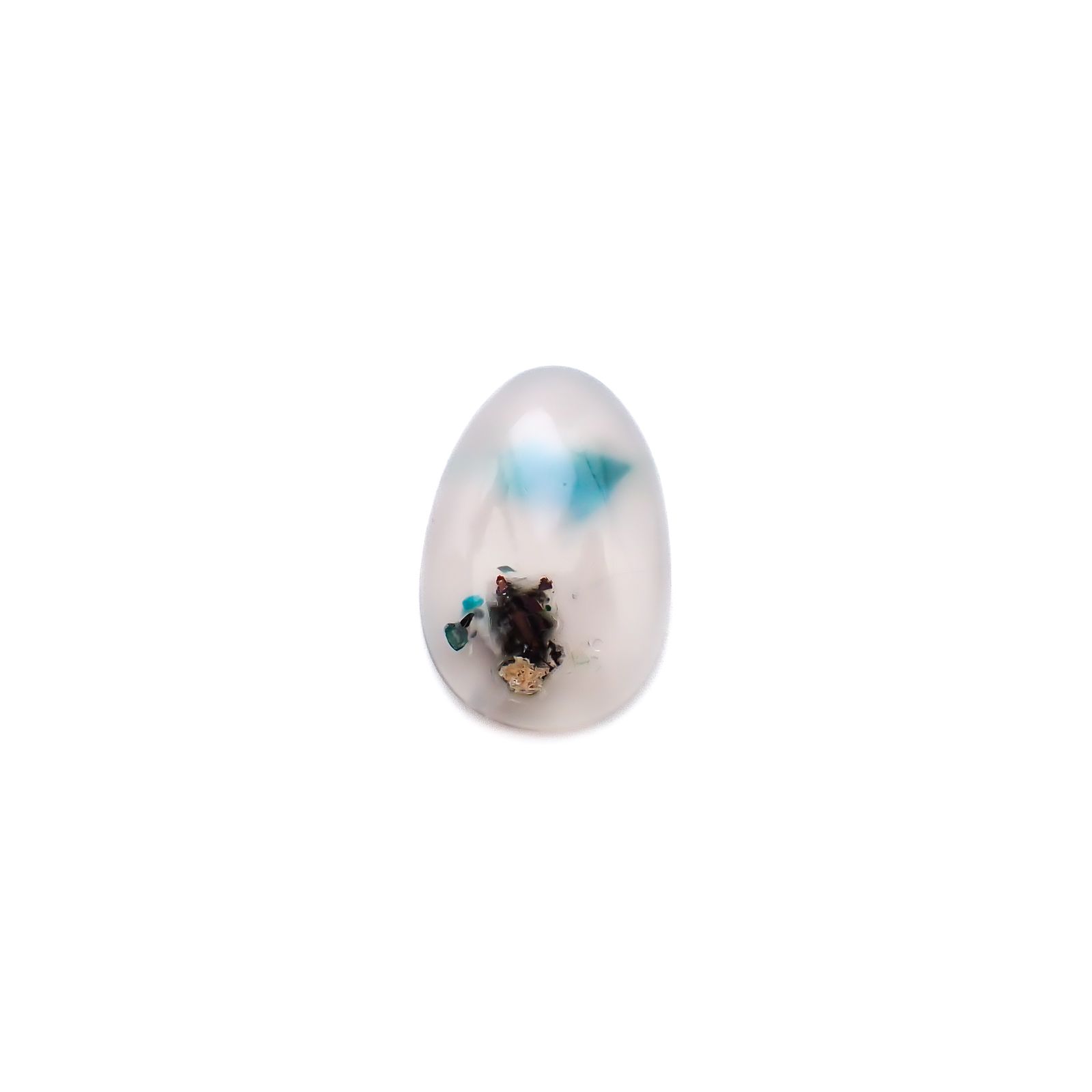 コッパークリソコラインカルセドニー インドネシア産 16.09ct / 23.6x15.9mm前後 [260932802]