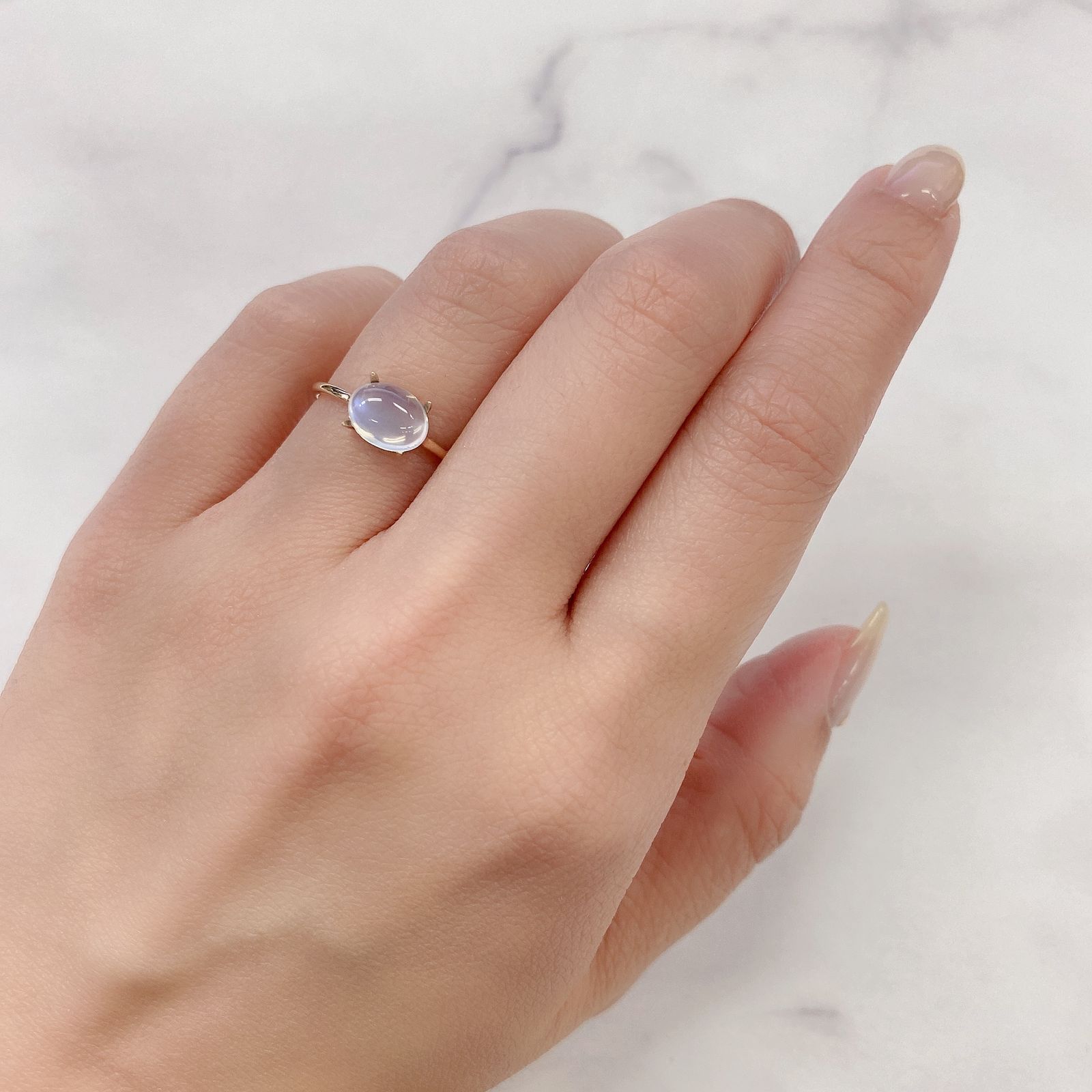 ムーンストーン(宝石名ムーンストーン)インド/スリランカ産 1.36ct 識別済[211113662]8x6.2mm前後