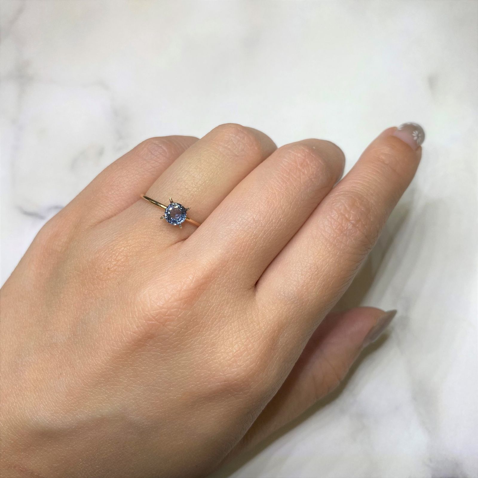 グレイッシュブルースピネル(宝石名スピネル) ビルマ産 0.44ct 識別済[210913466]5×4.9mm前後