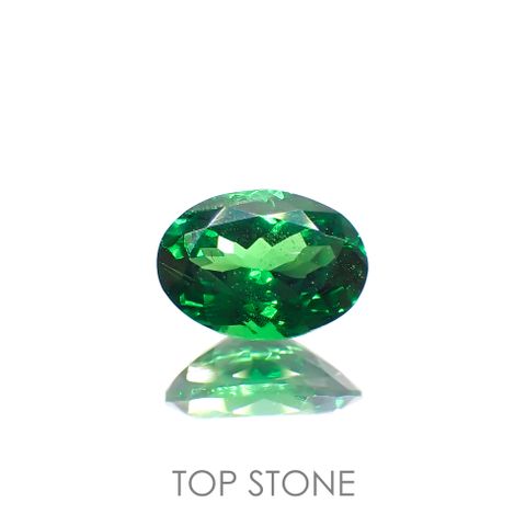 ツァボライト(宝石名グリーン グロッシュラー・ガーネット) タンザニア産 1.078ct ソ付(彩珠)[21069913]7.5×5.5mm前後