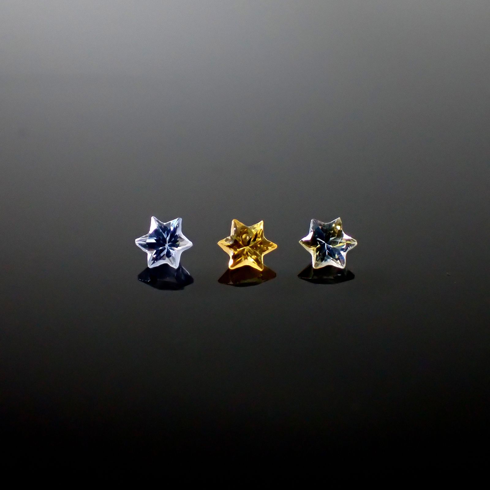 ◇カスタムカット◇サファイア カラーグラデーション3個セット スリランカ/マダガスカル産 0.29ct(3pcs合計) / 3.1x3.1mm前後 [260632329]