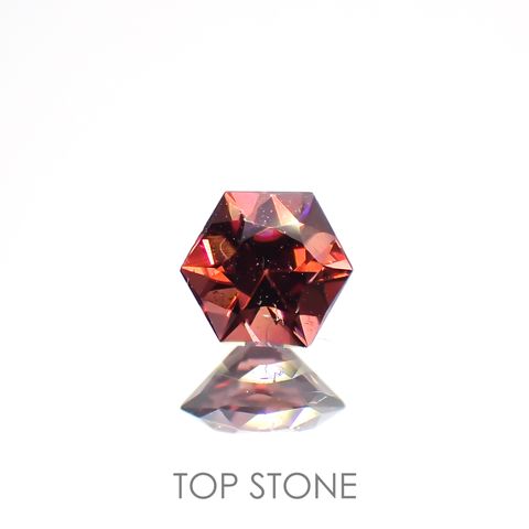 ◇ヘキサゴンカット◇ピンクジルコン(宝石名ジルコン)スリランカ/カンボジア産 0.43ct 識別済[220114936]4x3.9mm前後