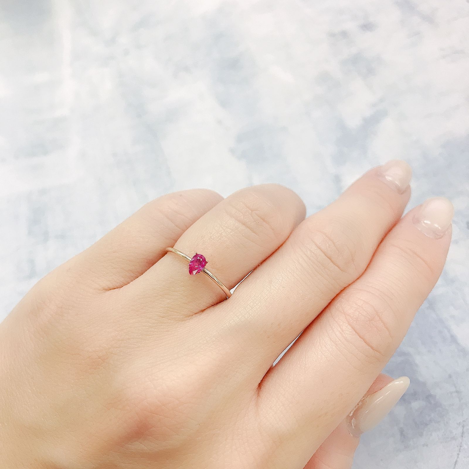 ルビー(宝石名ルビー)モザンビーク産 0.21ct 識別済[220616090]4.6x2.8mm前後