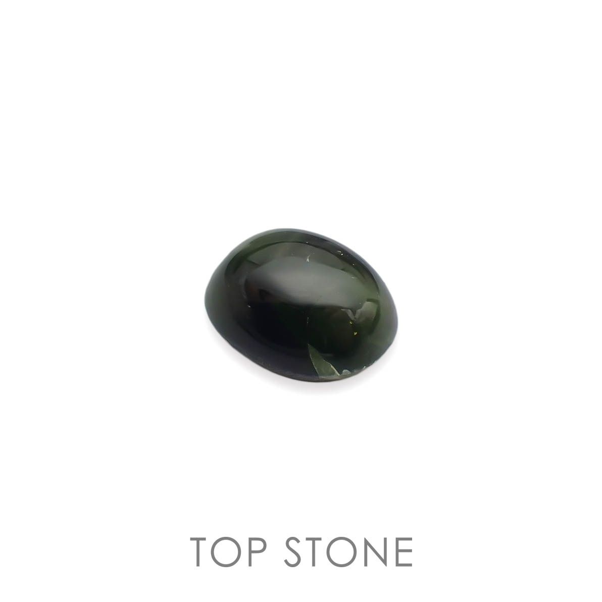 ダイオプサイドキャッツアイ(宝石名ダイオプサイト・キャッツアイ)ロシア産 3.757ct ソ付(CGL)[230120302]10x8.1mm前後