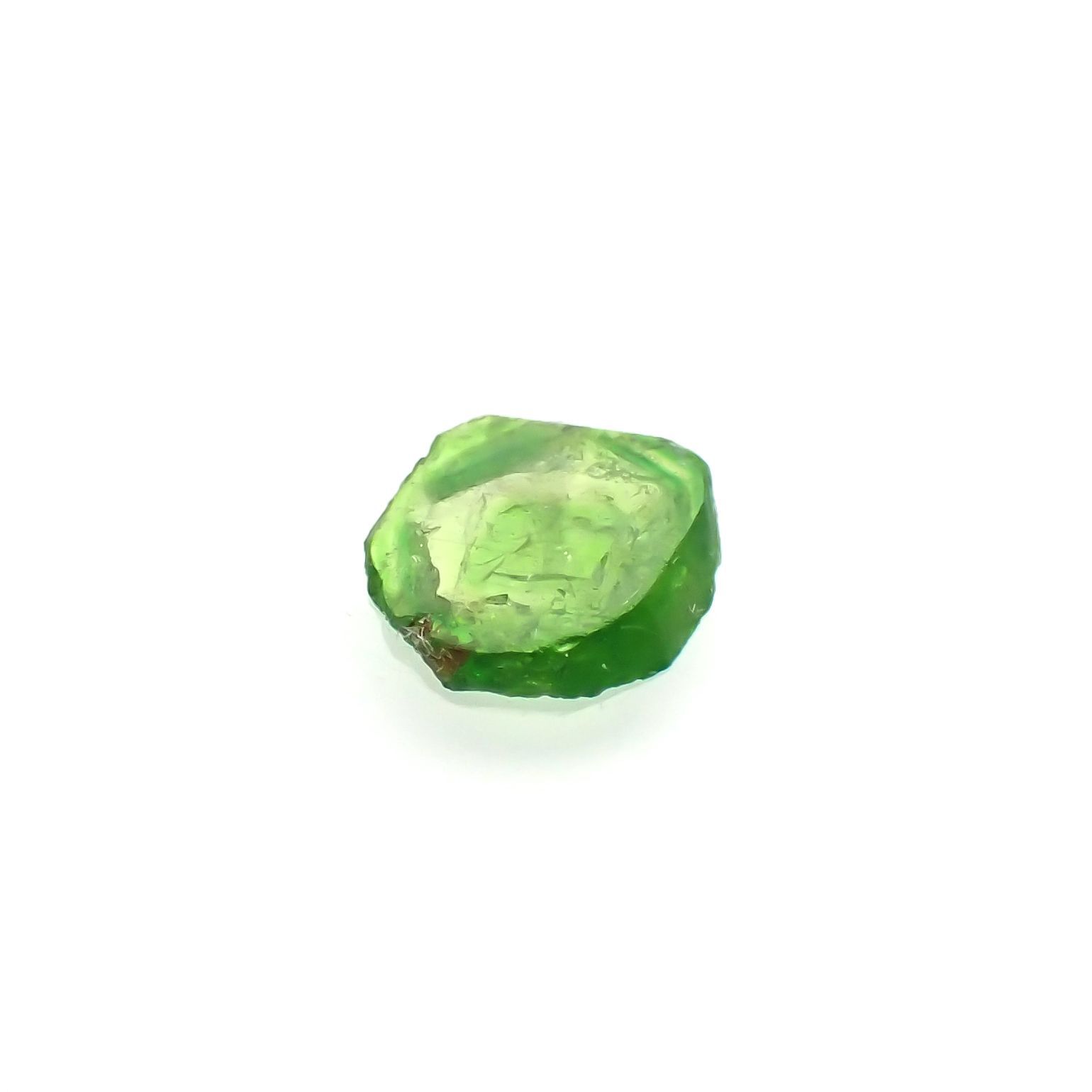 デマントイドガーネット 原石スライス(宝石名デマントイド・ガーネット) 0.25ct 識別済[210912781]5.1×4.8mm前後