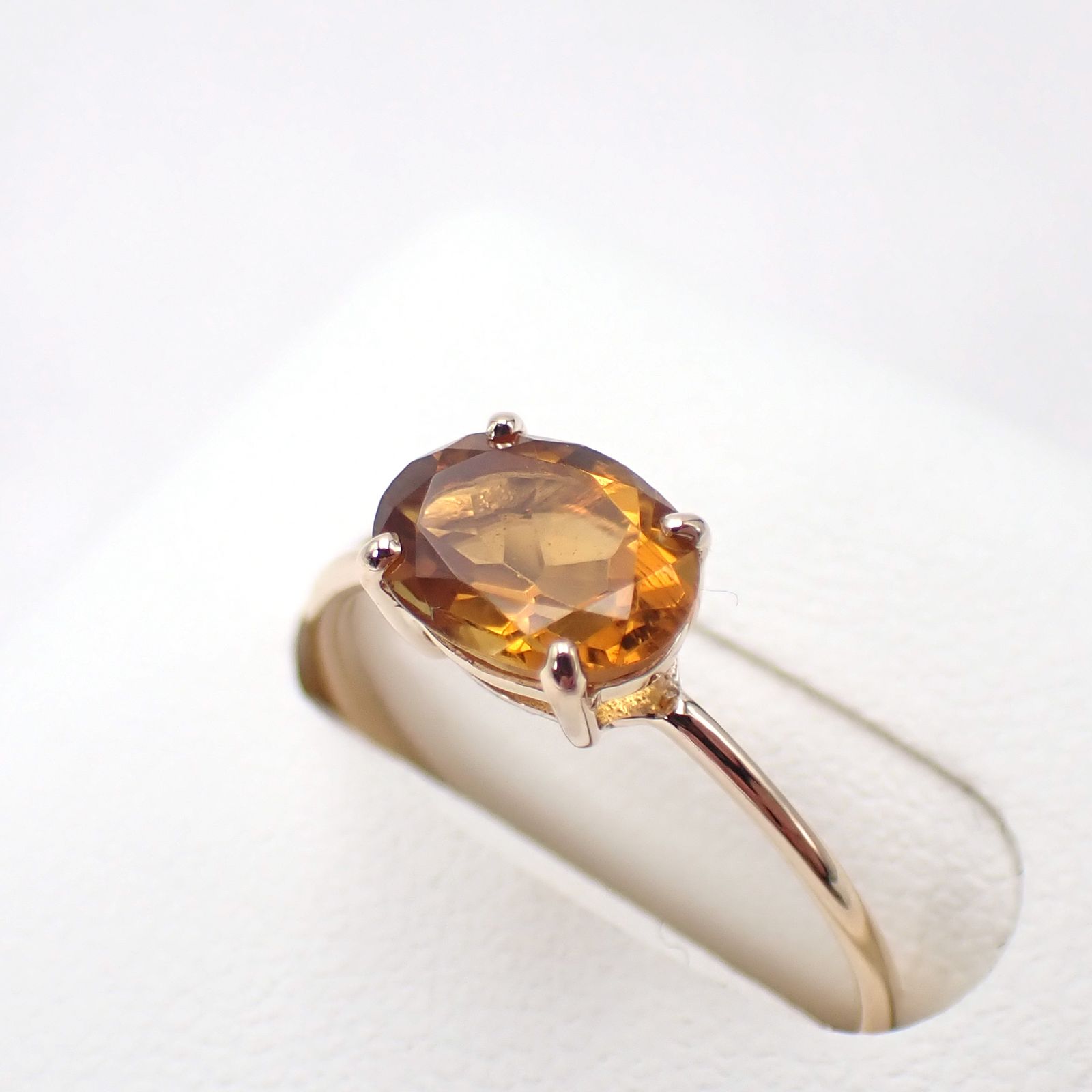 リング空枠：石留め▶マデイラシトリン（お客様製作例）