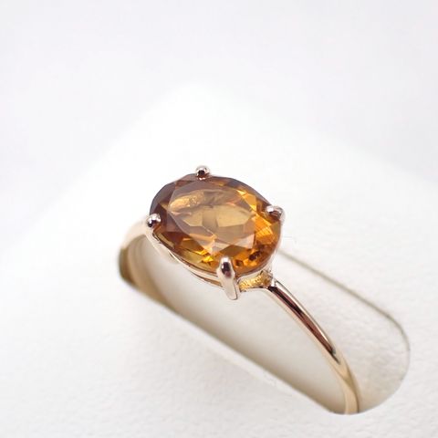 リング空枠：石留め▶マデイラシトリン（お客様製作例）