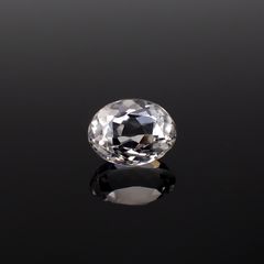 カラーレススポジュミン(宝石名ホワイト・スポジュミン)ブラジル産 1.45ct 識別済[231023802]7.5x5.8mm前後