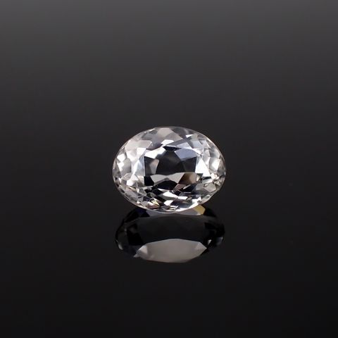 カラーレススポジュミン(宝石名ホワイト・スポジュミン)ブラジル産 1.45ct 識別済[231023802]7.5x5.8mm前後
