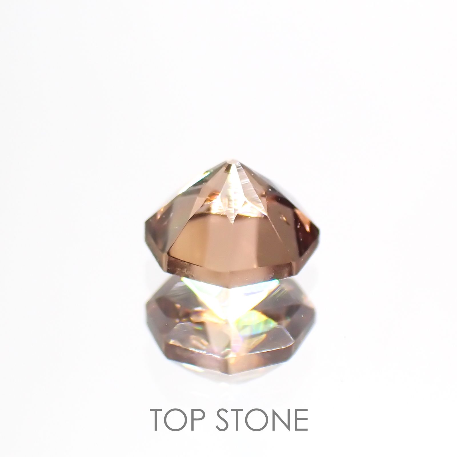 ◇オクタゴンカット◇シナモンカラージルコン(宝石名ジルコン) カンボジア産 0.88ct 識別済[210410482]5.2×5.1mm前後