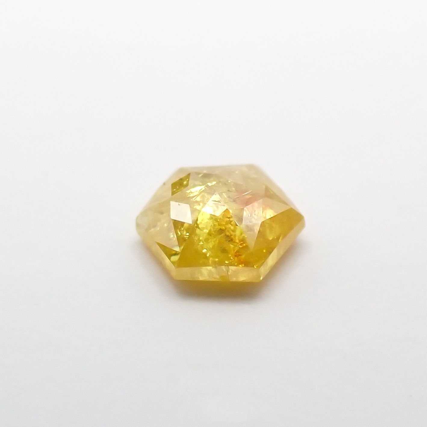◇ヘキサゴンアンティークカット◇イエローダイヤモンド ルース 0.1ct[210611063]2.7×2.6mm前後