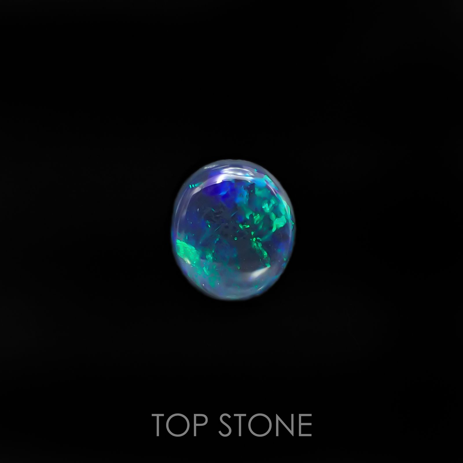 ブラックオパール(宝石名ブラック・オパール) オーストラリア産 1.448ct ソ付(彩珠)[210611324]9.2×8.2mm前後