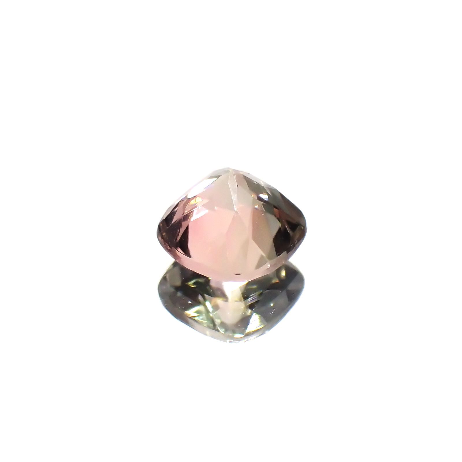 バイカラートルマリン(宝石名トルマリン)コンゴ産 1.08ct 識別済[250114993]6.1x6.1mm前後