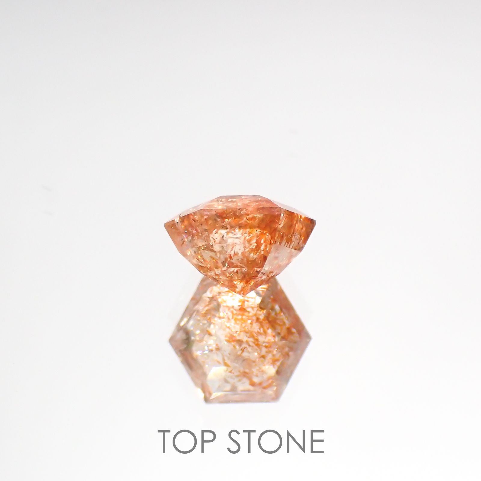◇ヘキサゴンカット◇イリュージョンサンストーン インド産 1.24ct[220115493]6.5x6.5mm前後