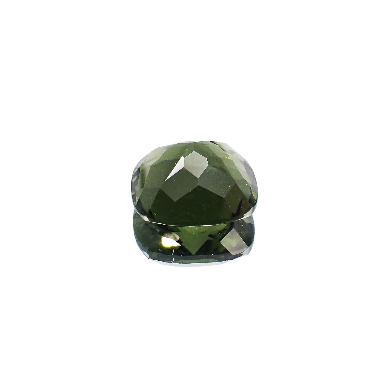 <ランダムセレクト1個販売> モルダバイト(宝石名モルダバイト) クッションカット 発見地：旧チェコスロバキア 8.10ct前後 識別済[20073997]14×14mm前後