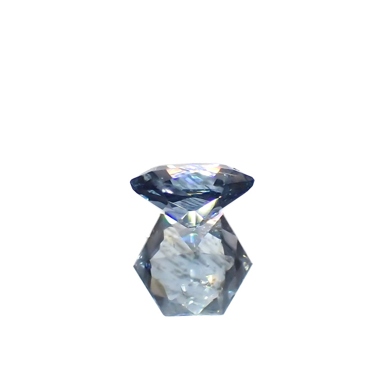 ◇ヘキサゴンカット◇アベンチュリンアクアマリン ブラジル・ミナスジェライス州産 0.28ct[240226006]4.2x4.2mm前後