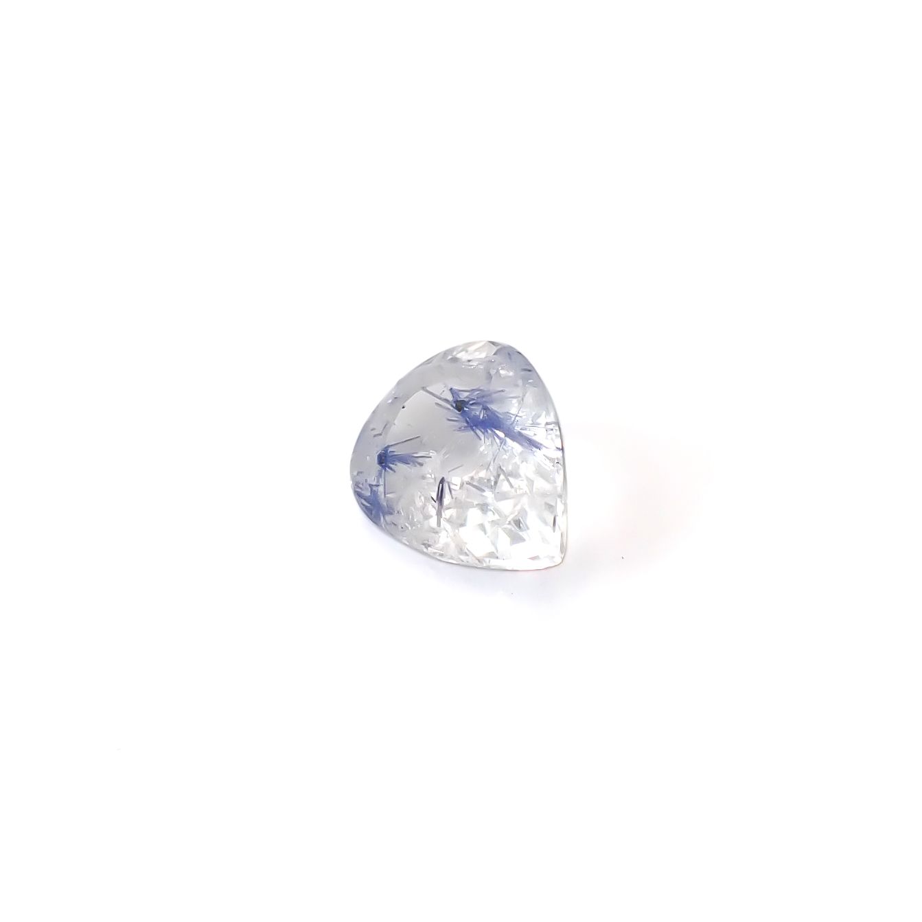 デュモルチェライトインクォーツ ブラジル産 0.76ct / 7.4x5.8mm前後 [260331856]
