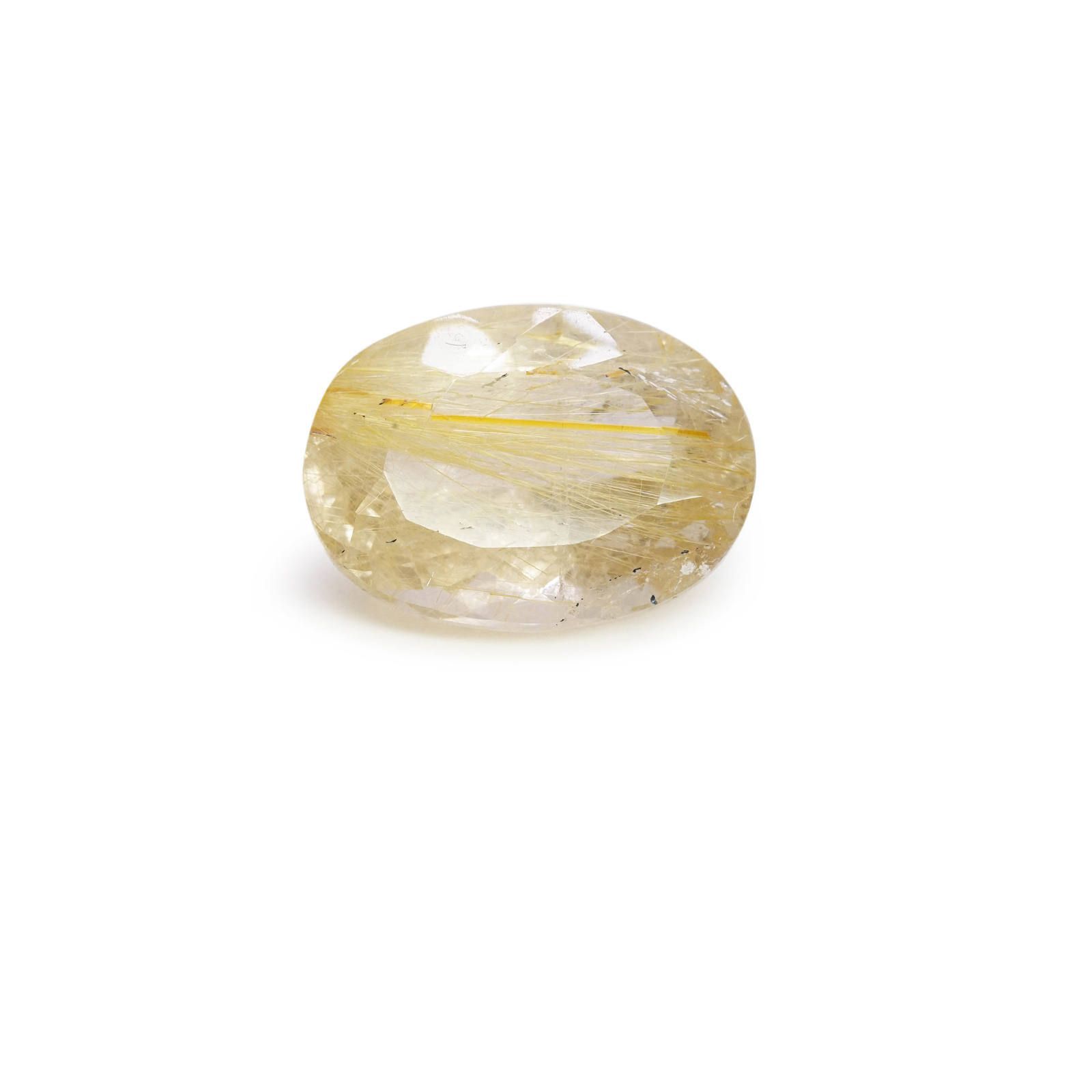 ルチルクォーツ(宝石名ルチルレイテッド・クォーツ)ブラジル産 12.64ct 識別済[231023778]17.7x13mm前後