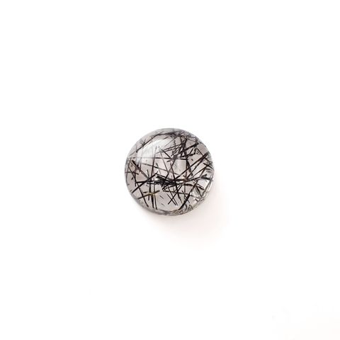 ブラックトルマリンインクォーツ ブラジル産 5.66ct[240427056]11.9x11.9mm前後