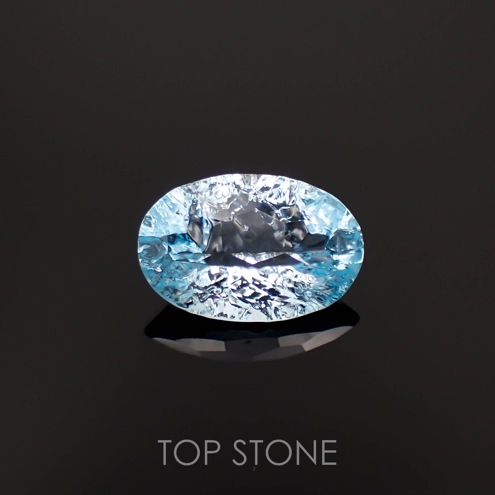 ◇カスタムカット◇ブルートパーズ ブラジル産 3.70ct[221219342]12.1x8.1mm前後