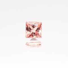 ◇プリンセスカット◇パパラチャサファイア スリランカ産 ルース 0.134ct ソーティング付き[20106951]2.69×2.67mm前後