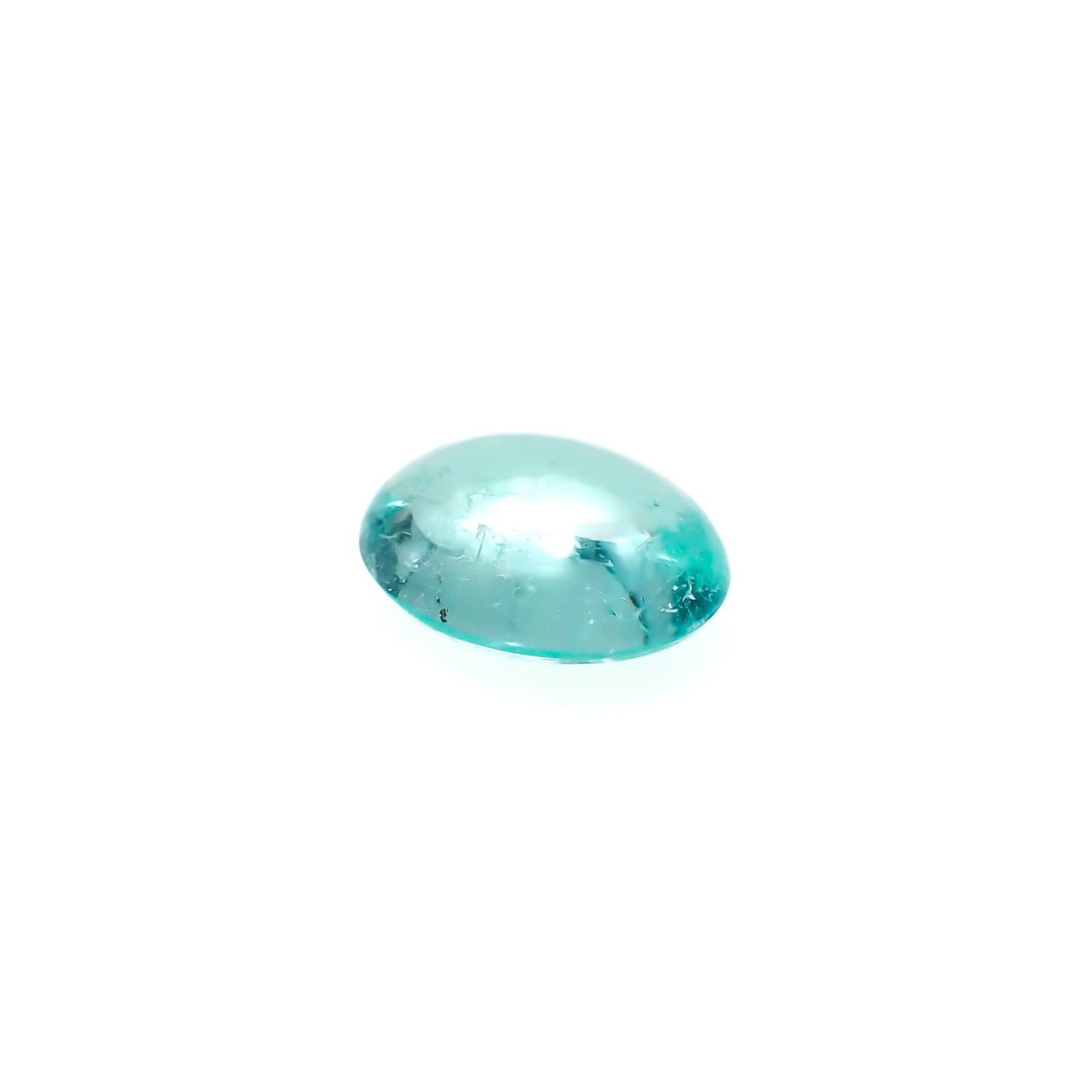 パライバトルマリン(宝石名トルマリン/別名パライバ・トルマリン)ブラジル・キントス鉱山産 1.235ct ソ付(宝貴協)[240928726]8.06x6.04mm前後