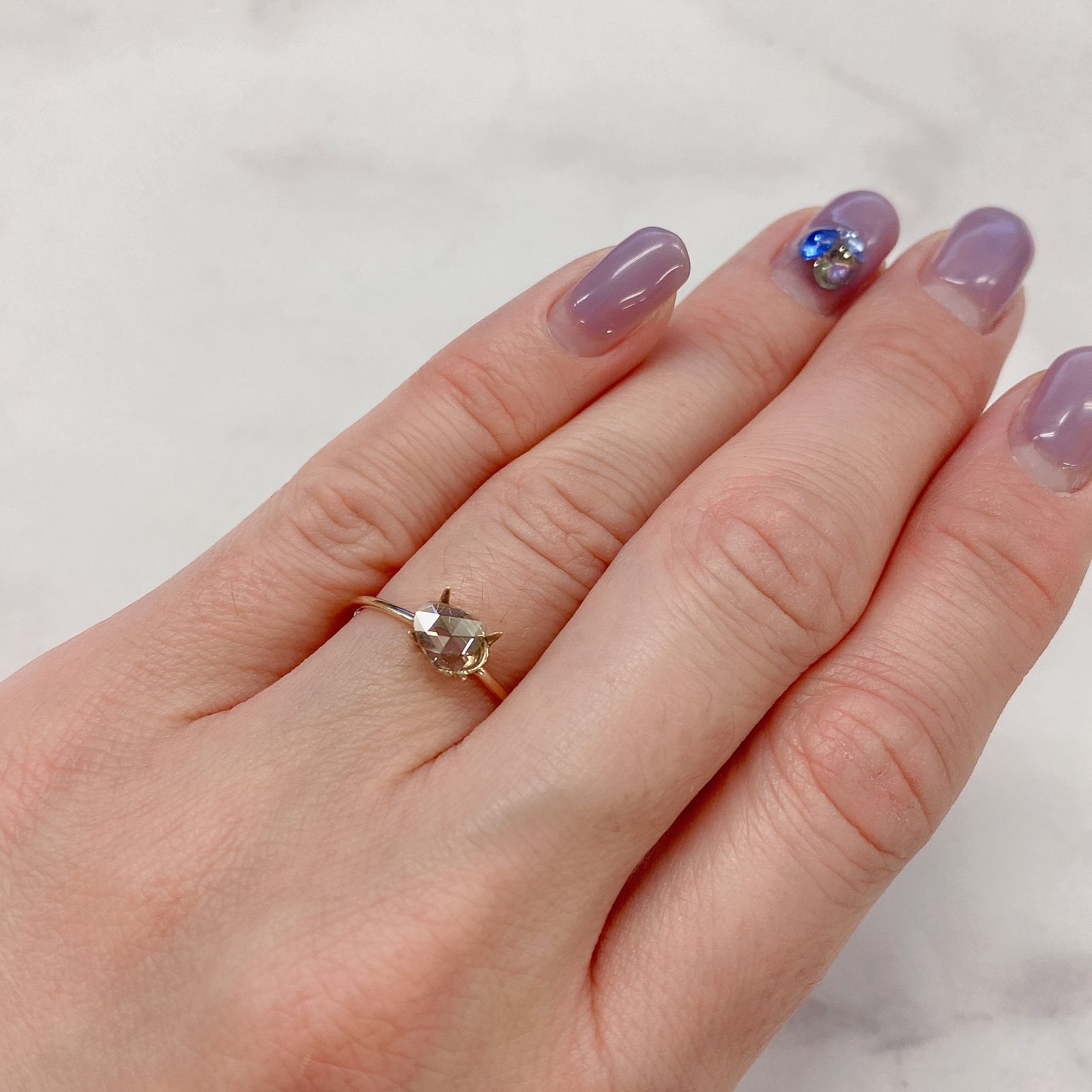 スライスダイヤモンド(宝石名ダイアモンド) 南アフリカ産 0.21ct 識別済[21036569]6.1×5.4mm前後
