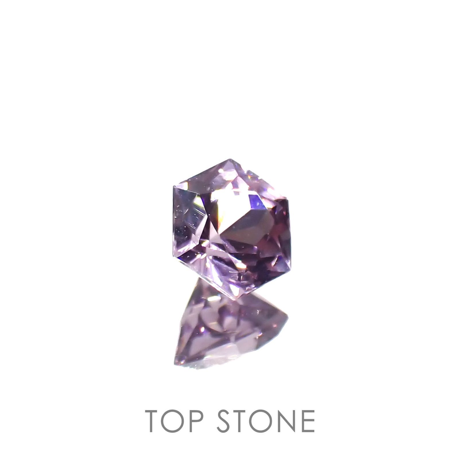 ◇ヘキサゴンカット◇パープルスピネル(宝石名スピネル)ビルマ/マダガスカル産 0.44ct 識別済[230220644]4.3x4.2mm前後