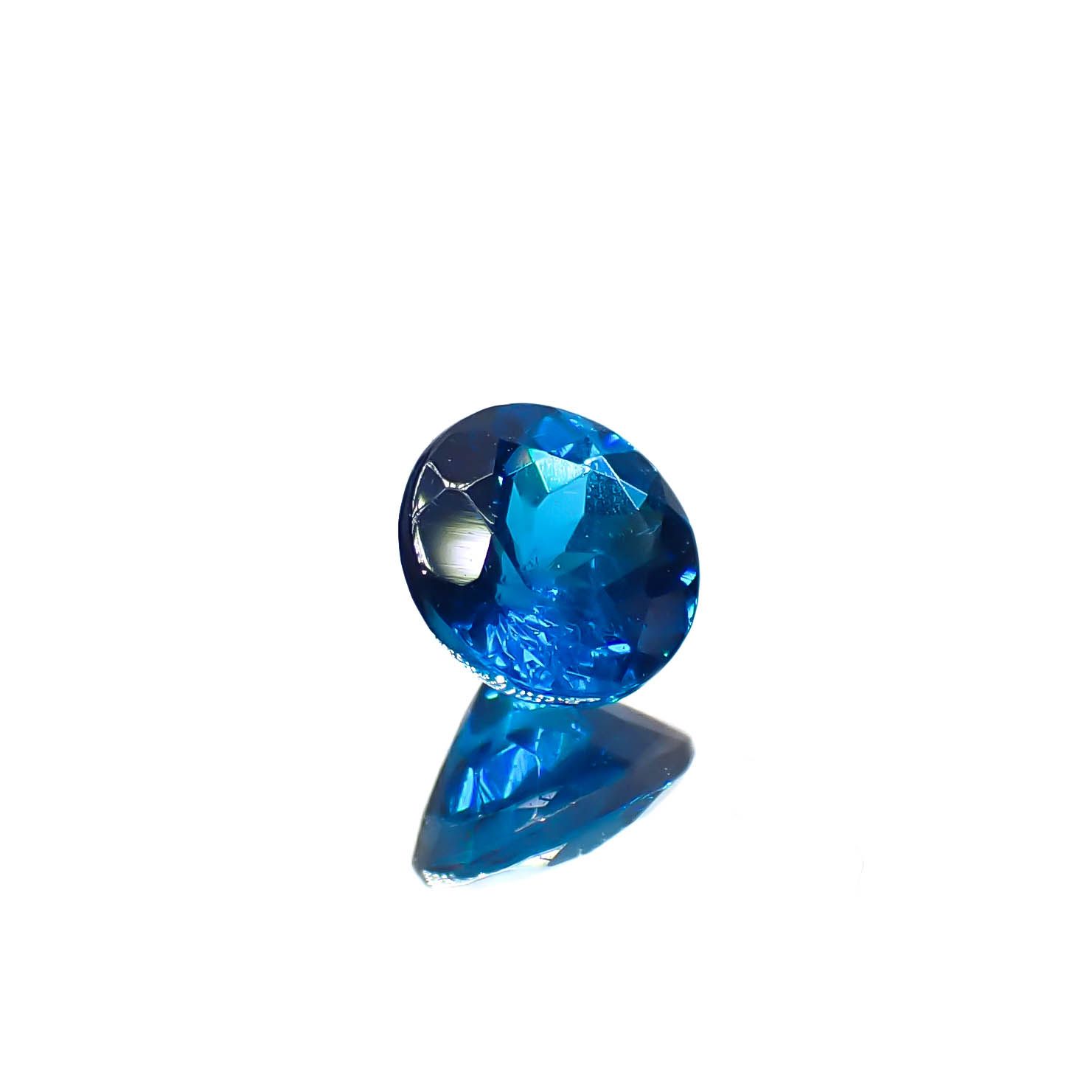 ディープブルーアパタイト マダガスカル産 0.34ct[240828636]4.4x4.4mm前後