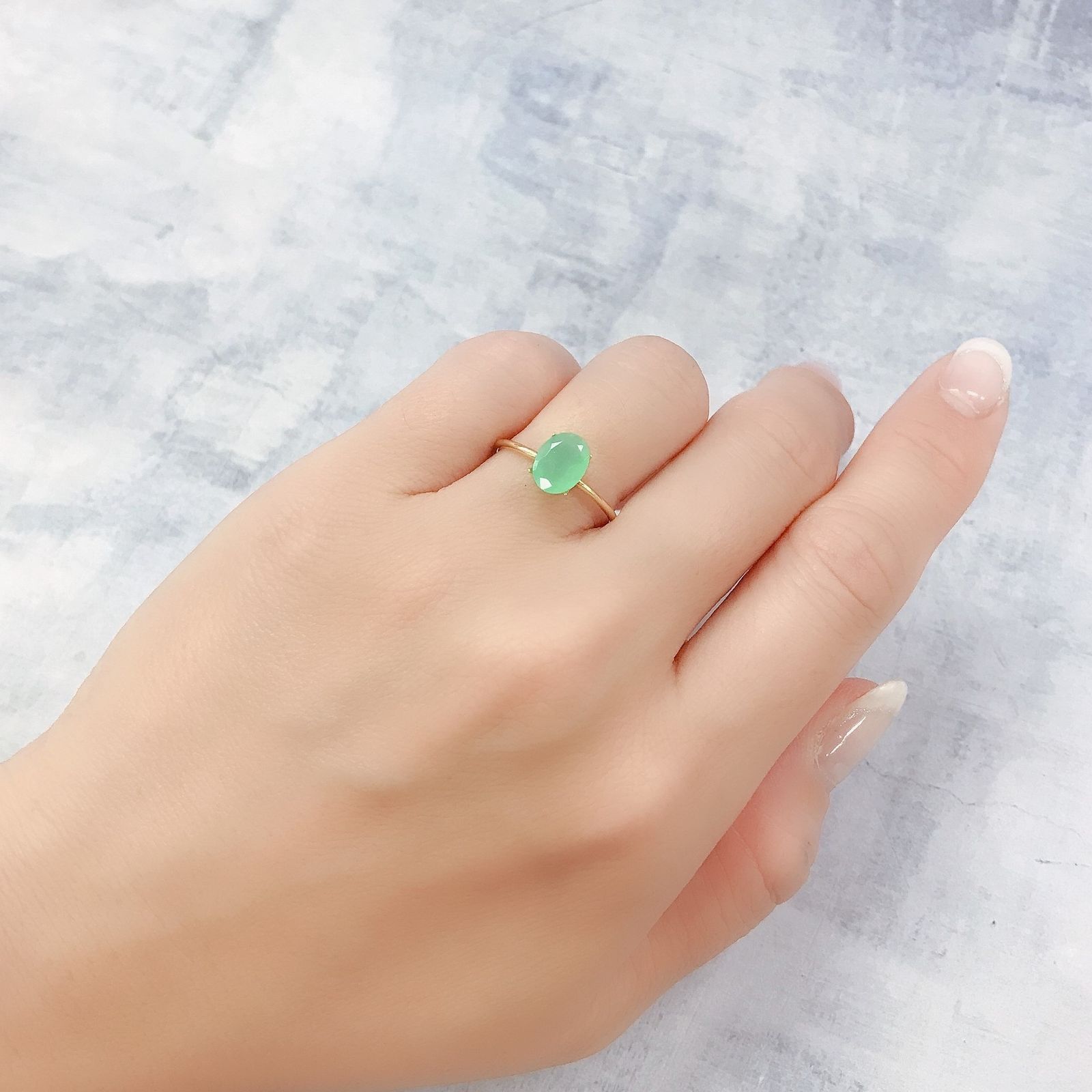 グリーンオパール 南アフリカ産 0.77ct[220717054]7.9x6.1mm前後