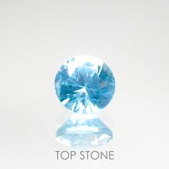 ブルージルコン(宝石名ジルコン) カンボジア産 1.28ct 識別済[211013441]5.9×5.9mm前後