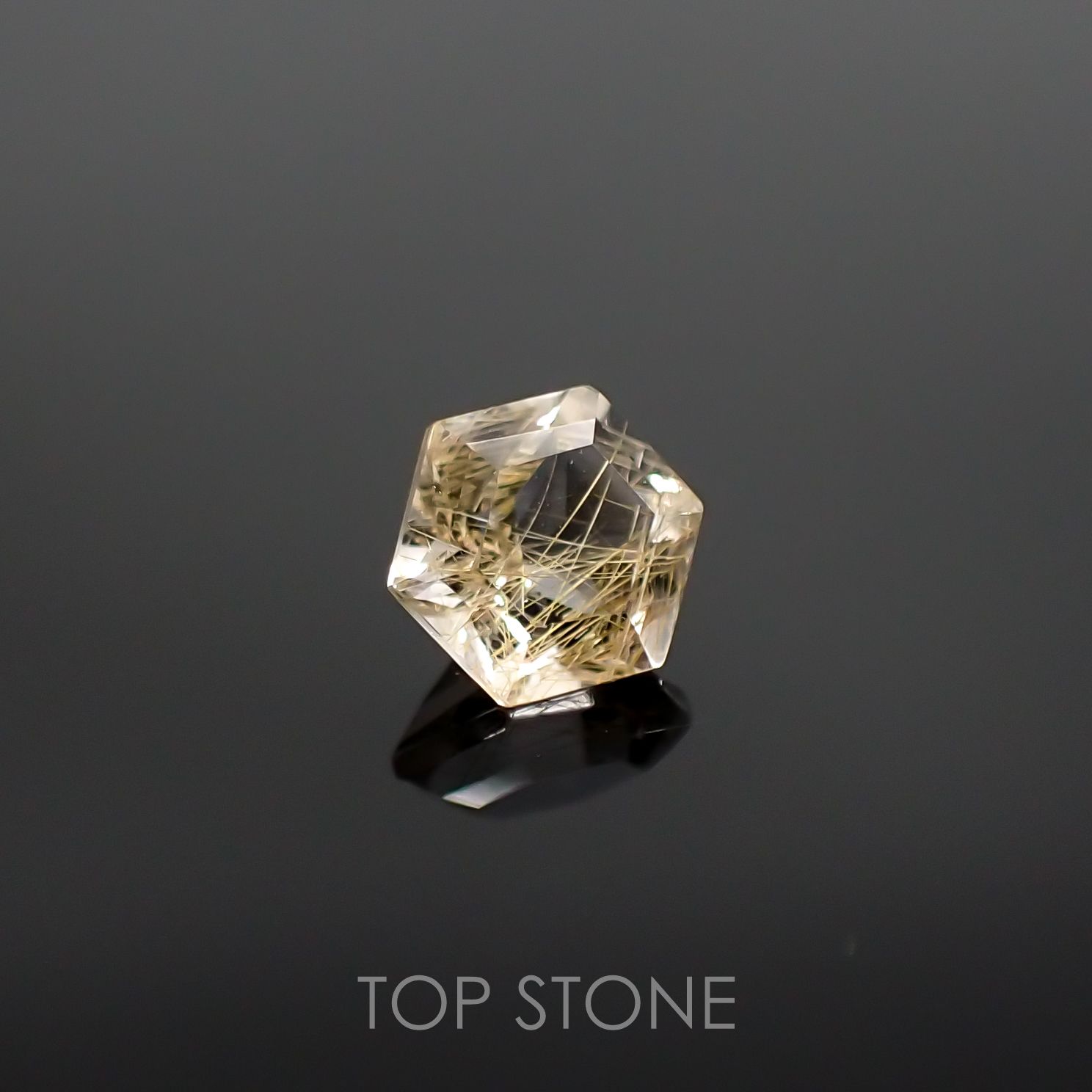 ◇ヘキサゴンカット◇ルチルクォーツSA ブラジル産 ルース 0.55ct[210611301]5.1×5.1mm前後