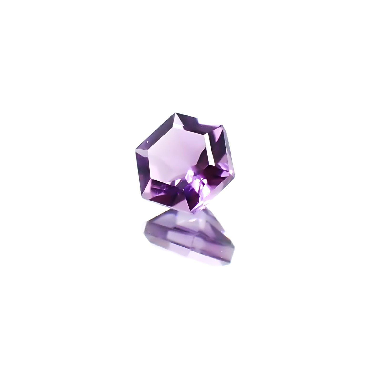 <ランダムセレクト1個販売> ◇ヘキサゴンカット◇アメジストSA(宝石名アメシスト) ブラジル産 0.28ct前後 識別済[20128161]4×4mm前後